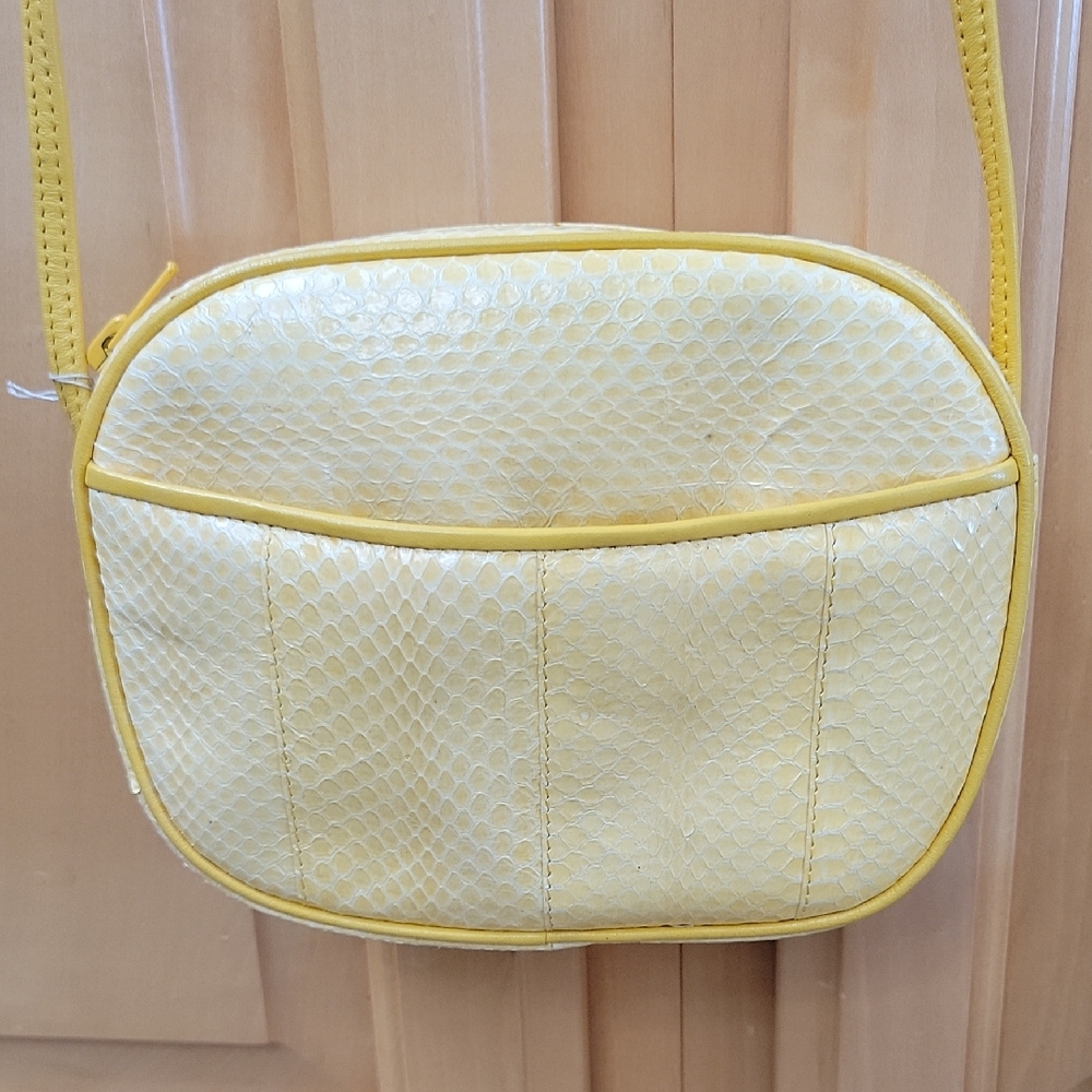 Yellow Snakeskin Crossbody Bag